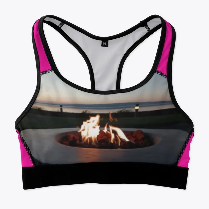 All-Over Print Sports Bra fire.