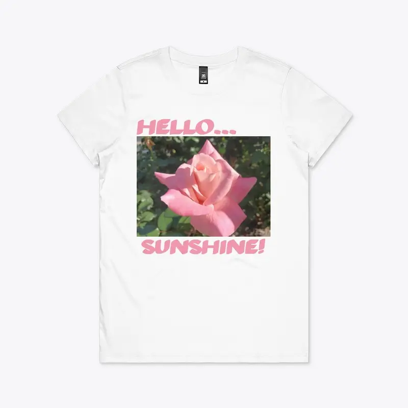 Women's Maple Tee  Sunshine Pink rose.