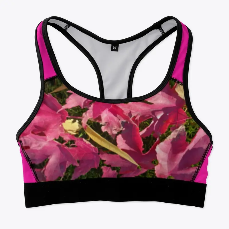 All-Over Print Sports Bra: Autumn. 